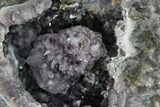 Las Choyas Coconut Geode with Smoky Amethyst & Calcite - Mexico #145860-1